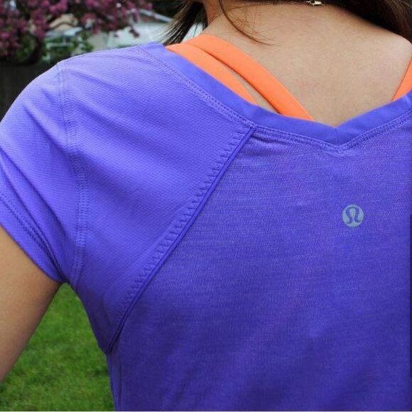 Lululemon Mod Moves V Neck Tee Power Purple - Picture 4 of 9